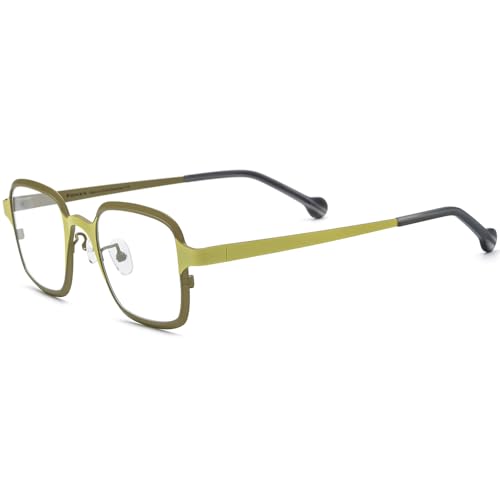 Image of FONEX Colorful Pure Titanium Glasses Frame Women Retro Round Eyeglasses