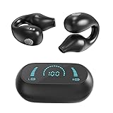 AHOKEGE Open Ear Clip-on Earbuds Wireless Bluetooth Headphones for Android iPhone, Earbud & in-Ear Headphones, Bluetooth 5.3 Earbuds for Workout/Running/Exercising, 2023 Upgraded (Black)