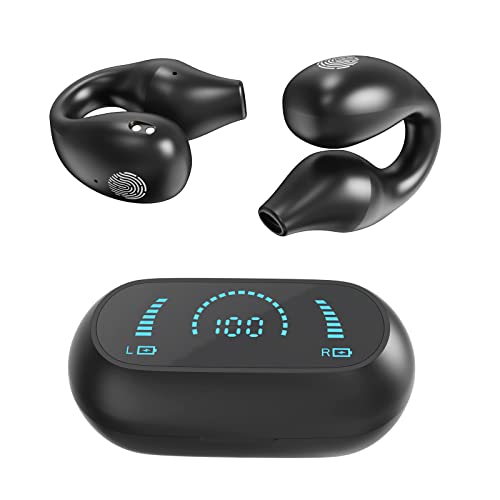 Ahokege Open Ear Clip-On Earbuds Wireless Bluetooth Headphones For Android Iphone, Earbud & In-Ear Headphones, Bluetooth 5.3 Earbuds For Workout/Running/Exercising, 2023 Upgraded (Black) #TOP23