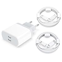 Cargador Carga Rapida for iPhone - 25W USB C Enchufe for iPhone 16/16 Plus/16 Pro/16 Pro Max/15/14/13/12 SE Mini X XS XR, USBC Spina Rápido con 2 * 2M Cable Charger Gakaogue