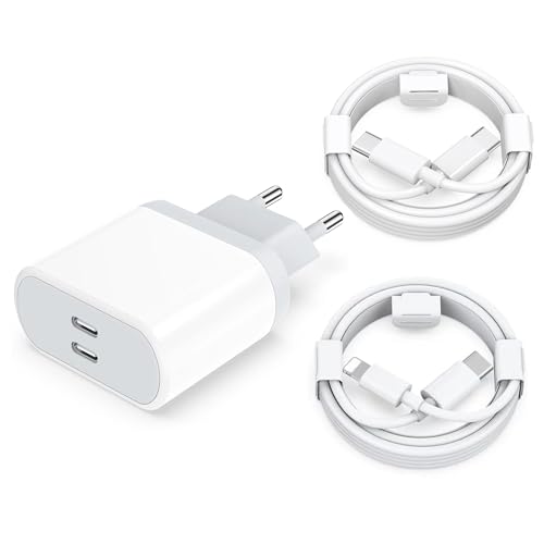 Cargador Carga Rapida for iPhone - 25W USB C Enchufe for iPhone 16/16 Plus/16 Pro/16 Pro Max/15/14/13/12 SE Mini X XS XR, USBC Spina Rápido con 2 * 2M Cable Charger Gakaogue