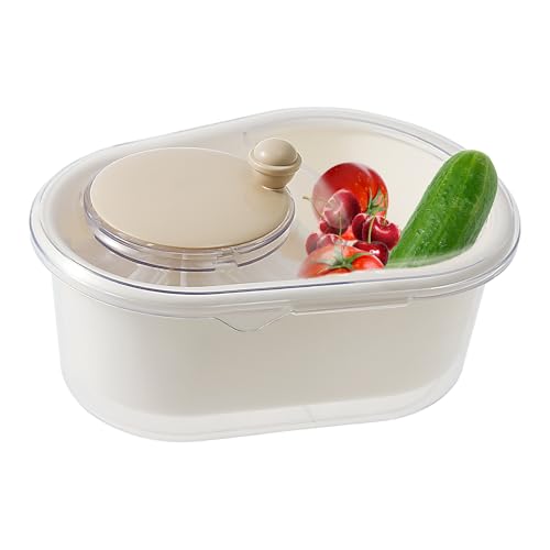 Fruit Cleaner Spinner, Lavadora Portátil de Frutas, Gran Depurador Limpieza Eficiente, Limpiador Manual Rotacional, para Frutas y Verduras (A)