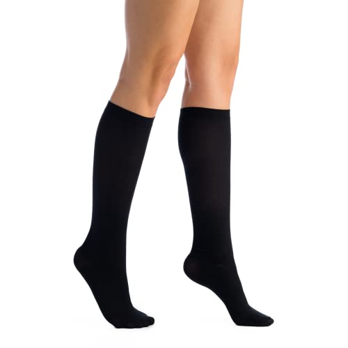 Image of EvoNation Women's Knee High 20-30 mmHg Graduated Compression Microfiber Opaque Socks - Firm Pressure Compression Garment