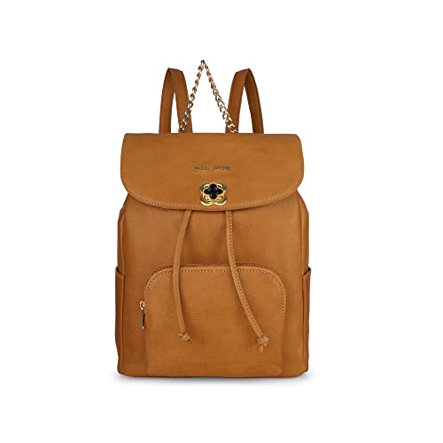 Sac à dos en cuir véritable marron Howlen taille M style moderne urbain