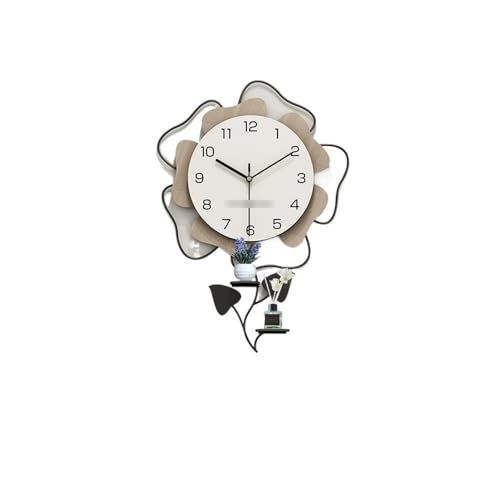 Horloge murale design fleur en métal noir pour salon moderne
