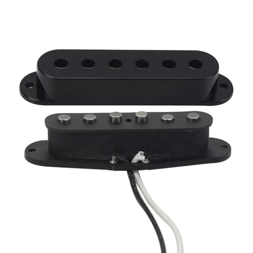 FLEOR Alnico 5 HSS Set Staggered Single-Coil+Humbucker Pickup fit ST Electric Guitar,Guitar Part Neck+Middle+Bridge Pickup(14-15K)Black - Image 3