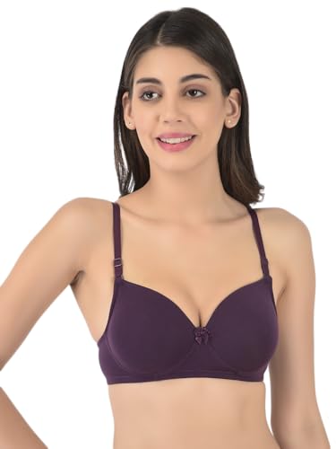 Image of Softline Women's Cotton-Rich Wire-Free Padded Bra | Full Coverage, Seamless & Breathable for Everyday Comfort | Soft Fabric with Supportive Fit for All-Day Wear