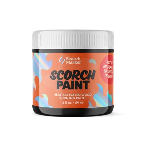 Scorch Marker SCORCH PAINT Wood Burning Paint for Crafts Stencils DIY Projects & Pyrography | Water-Based Safe Easy to Use | 2 oz Jar