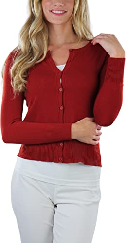 Image of ToBeInStyle Women's Long Sleeve Button Down V-Neck Cardigan