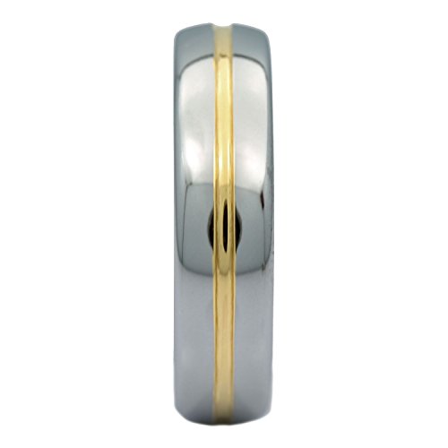 Gold Plated 6mm or 8mm Center Groove Ring Tungsten Carbide High Polished Band3