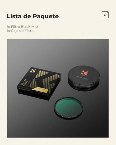 Miniatura 7 de K F Concept Nano-Xcel 77mm Filtro Black-Mist 1 4 Filtro De Niebla Negra De Vidrio Óptico Para Suavizador De Retrato Imagen Y Vídeo