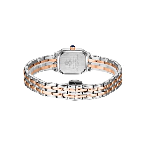 Image of Carlton London Women Chloe Analog Watch Gift Set, Square Dial, Stainless Steel Strap, Quartz Movement, Square Dial, Silver Tone Strap, 30M Water Resistant, Casual Wear |