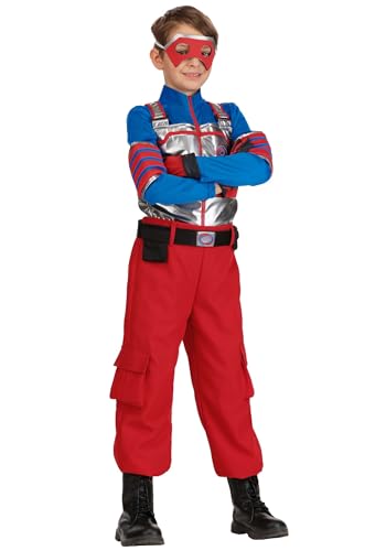 Henry Danger Costume for Boys - Includes Shirt, Pants, Belt, Gloves, and Mask - Halloween Superhero Outfit Large