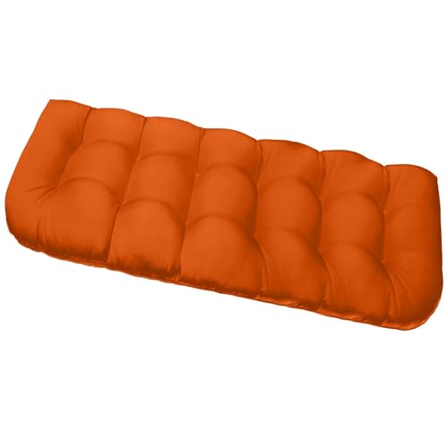 Outdoor Bench Cushions, Waterproof Patio Loveseat Cushions for Outdoor Furniture, Thick Love Seat Bench Cushions, 60" x 19" x 5", Orange