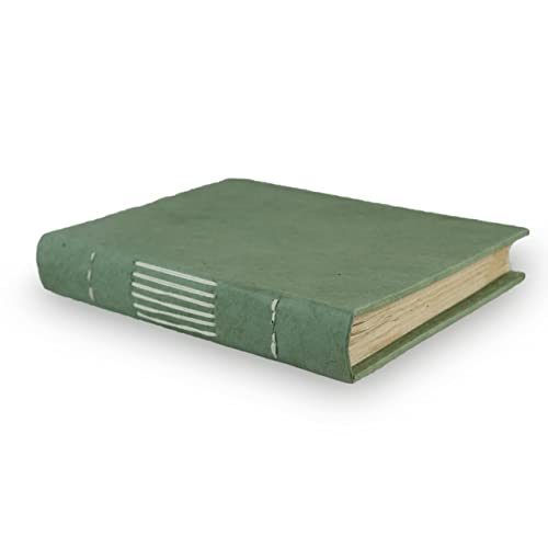 Kathmandu Valley Co. Nepali Keeper Journal with Handmade Lokta Paper. Made in Nepal. (5x7 Inches, Sage)