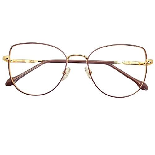 Óculos Armação Grau Gatinho Retro Feminino Original Dourado e Roxo