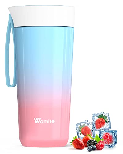 Wamife Portable Blender, Stainless Steel Personal Blender for Shakes and Smoothies, Rechargeable Smoothie Blender Keep Juice Fresh and Cold Mini Blender for Travel Sports Wamife Portable Blender, Stainless Steel Personal Blender for Shakes and Smoothies, Rechargeable Smoothie Blender Keep Juice Fresh and Cold Mini Blender for Travel Sports