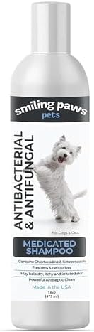 Smiling Paws Pet Medicated Shampoo for Dogs & Cats - Dog Shampoo ...