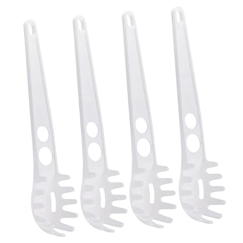 NAMOARLY 4pcs Cooking Spoon Pasta Twirling Fork Spaghetti Noodles Spaghetti Pasta Spaghetti Fork Black Spoons Spaghetti Spoon Server Pasta Spoon Noodle Colander Pasta Serving Spoon Pp White