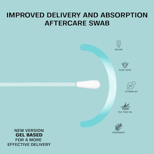 Base Labs Anti-Keloid Tupfer Piercing Pflege | Tupfer zur Wunddesinfektion von Piercings | Sanfte Sterile Kochsalzlösung zur Wundversorgung von Ohren-, Nasen-, Nabel- und Körperpiercings | 40 Tupfer