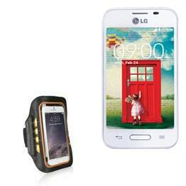 BoxWave Case for LG L40 (Case JogBrite Sports Armband, High Visibility Safety Light LED Runners Armband for LG L40 - Bold Orange