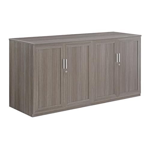 Nbf Signature Series 36806_13 At Work Storage Credenza 72 Inch W X 24 Inch D Gray Laminate/Brushed Nickel Accents