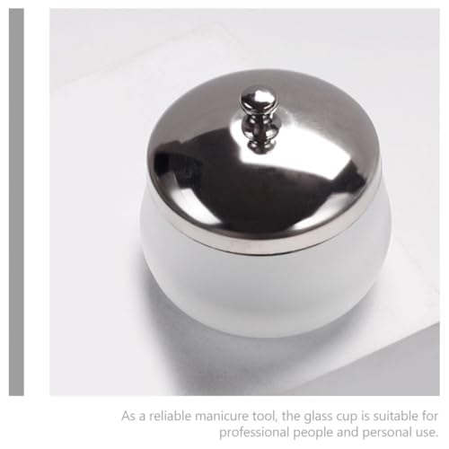 Vaso de vidrio para limpieza de uñas con tapa miniatura 4