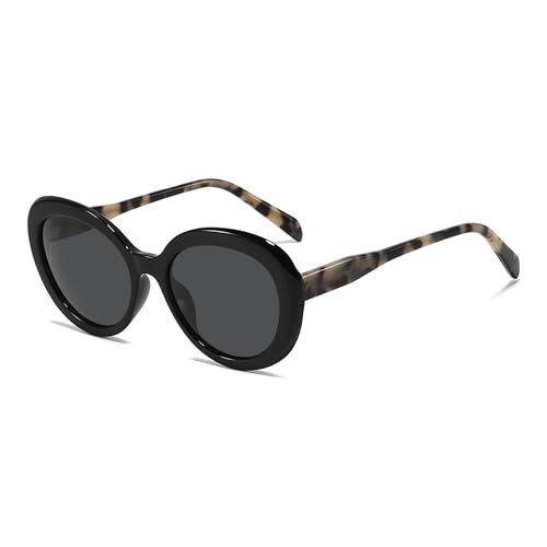 Nirlivuu Gafas De Sol Polarizadas Para Mujer, Estampado Animal, Ojo De Gato, Retro, Redondas - Negro Carey Nirlivuu Gafas De Sol Polarizadas Para Mujer, Estampado Animal, Ojo De Gato, Retro, Redondas - Negro Carey