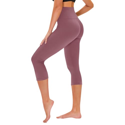 Image of TNNZEET Capri Leggings for Women - Tummy Control High Waisted Soft Yoga Pants for Gym Workout
