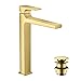 Produktbild hansgrohe Wasserhahn Metropol, wassersparende Armatur mit Komfort-Höhe 260mm mit Push-Open Ablaufgarnitur, Polished Gold Optic