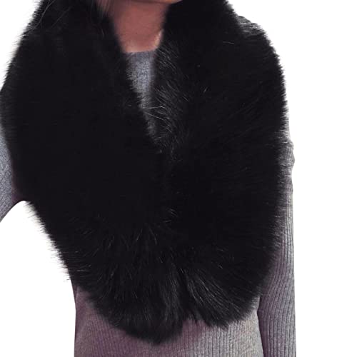 Cuello y bufanda Mujer Piel Sintética Invierno Cálido Clásica Estola Abrigo Esponjosa Larga Mullida