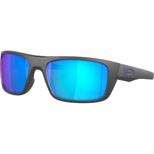 Image of Oakley Man Sunglasses Matte Dark Grey Frame, Prizm Sapphire Polarized Lenses, 61MM