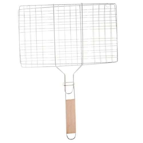 Toddmomy Barbecue Grill Basket for Fish Vegetables Durable Clip Style Grill Mesh Bbq Accessory for Outdoor Cooking for Chicken Shrimp More