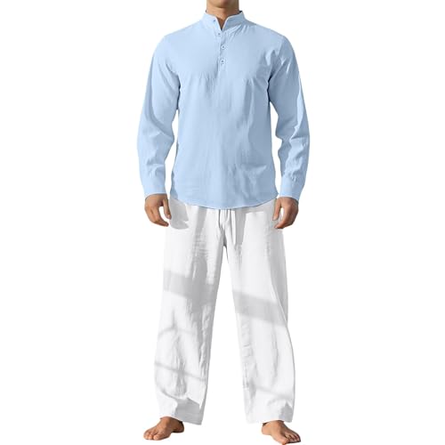 Camisa de lino para hombre, camisa de lino blanco, camisas ajustadas, camisas de algodón de manga larga para hombre, camisa casual con botones, ropa de negocios, camisetas de gimnasio, tops casuales