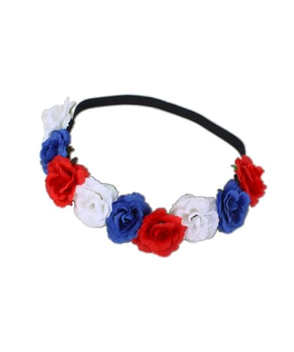 JustMyDressDiadema patriótica, corona de flores, guirnalda floral, corona de pelo para mujeres y niñas JHN21, Talla única, Corona de flores A, 1.00[set de ]
