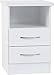 Seconique Nevada - Comodino con 2 cassetti, colore: Bianco lucido