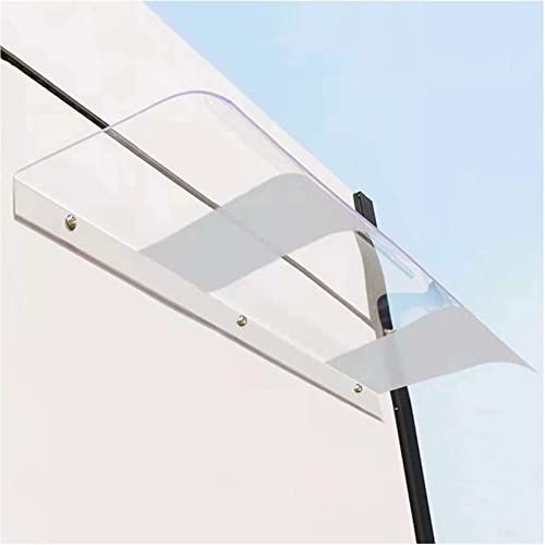 JIwqDY Auvent de Porte et Fenêtres 3,5mm D'épaisseur Auvent Marquise Polycarbonate Marquise Solaire Abri Banne Entrée pour Balcon, Fenêtre, Vitrine, Terrasse (Color : Semi-Frosted, Size : 40x80cm) Cover