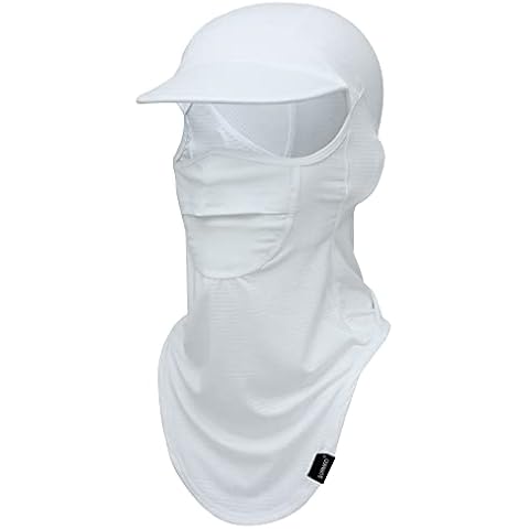SUNMECI Balaclava Sun Protection Breathable Brim Full Face Mask Cooling Fishing Boating Cycling Sun Mask for Men Women White Cover