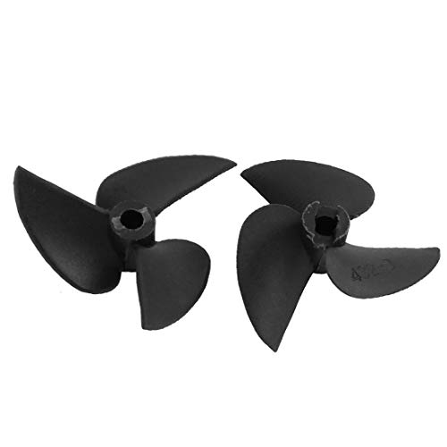 New Lon0167 2Pcs 28mmx12mm Destacados Plastic 3-Vane RC eficacia confiable Barc-o de hélice positiva 2.8mm Agujero Negro(id:f4b d6 4e b98)