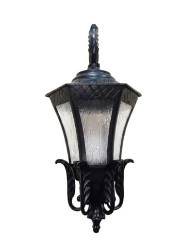 Image of E27 Holder Cast Aluminium Black Matte Finished Standard Garden Light Wall Lamp Illumination for Patio, Porch & Balcony (Pack of 1)