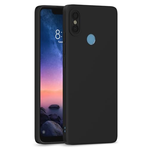 Image of Outlouders Back Cover for Redmi Note 6 Pro | Camera Protection | Durable Soft Matte Silicone Bumper Case (Black)