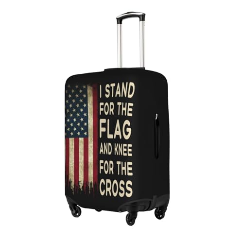 Travel Luggage Cover Vintage I Stand For The Flag I Kneel For The Cross Fashion Washable Baggage Suitcase Protector Fit For Luggage X-Large2