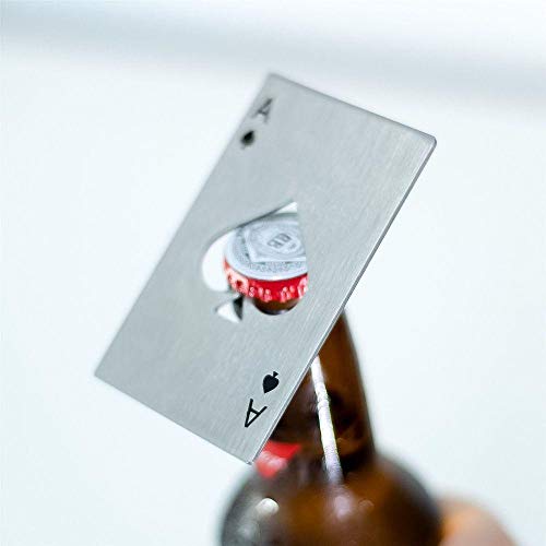 Abridor de Garrafa Poker Card Espadas Aço Desembrulha
