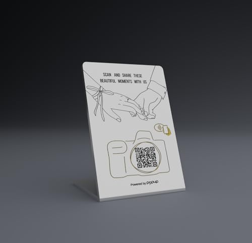 Exposant photo de mariage QR et NFC pour collecter facilement vos souvenirs