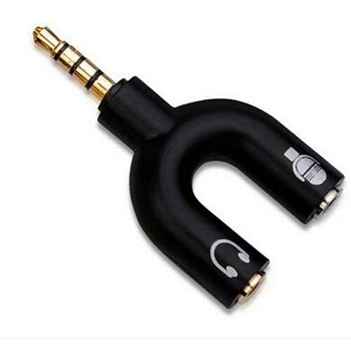 Mr. Gadget's Solutions 3.5mm Audio Headset Mic Y Splitter Cable Adapter TRRS to 2 TRS For Tabs, Laptops