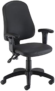 Office Hippo Office Chair With Height Adjustable Arms, Computer Desk Chair with Curved Back, Swivel Chair with Adjustable Backrest, Home Office Chair with Wheels, Holds Up to 115kg, 2 Year Wty - Black