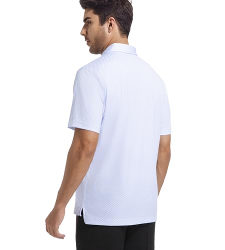 Alex Vando Mens Golf Shirt Moisture Wicking Classic Print Golf Shirts for Men
