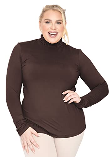 Image of Womens Turtle Neck | Long Sleeve and Sleeveless Top | Plus Size XL-7X | Tops Women White Turtleneck Women
