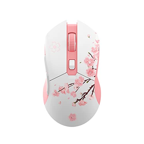 ALOBTT Souris Gamer Dual Modes RGB 2.4G Souris de Jeu Filaire sans Fil Batterie de Recharge 930mAh intégrée avec Jeu de macros (Color : Pink1, Size : A)