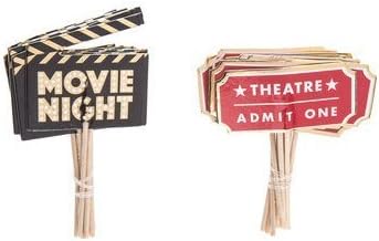 Movie Night Cupcake Toppers Food Picks Movie Night Party Toppers Pack of 24